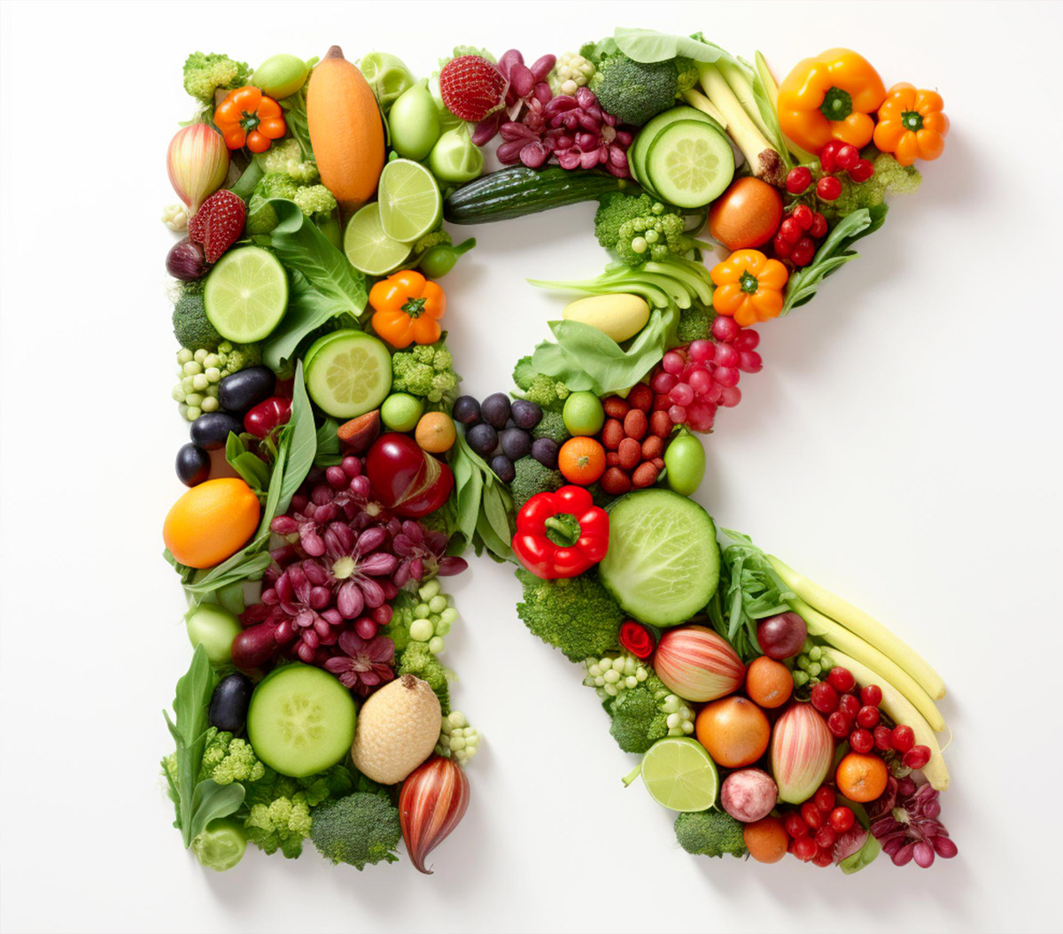 lettre K en légumes